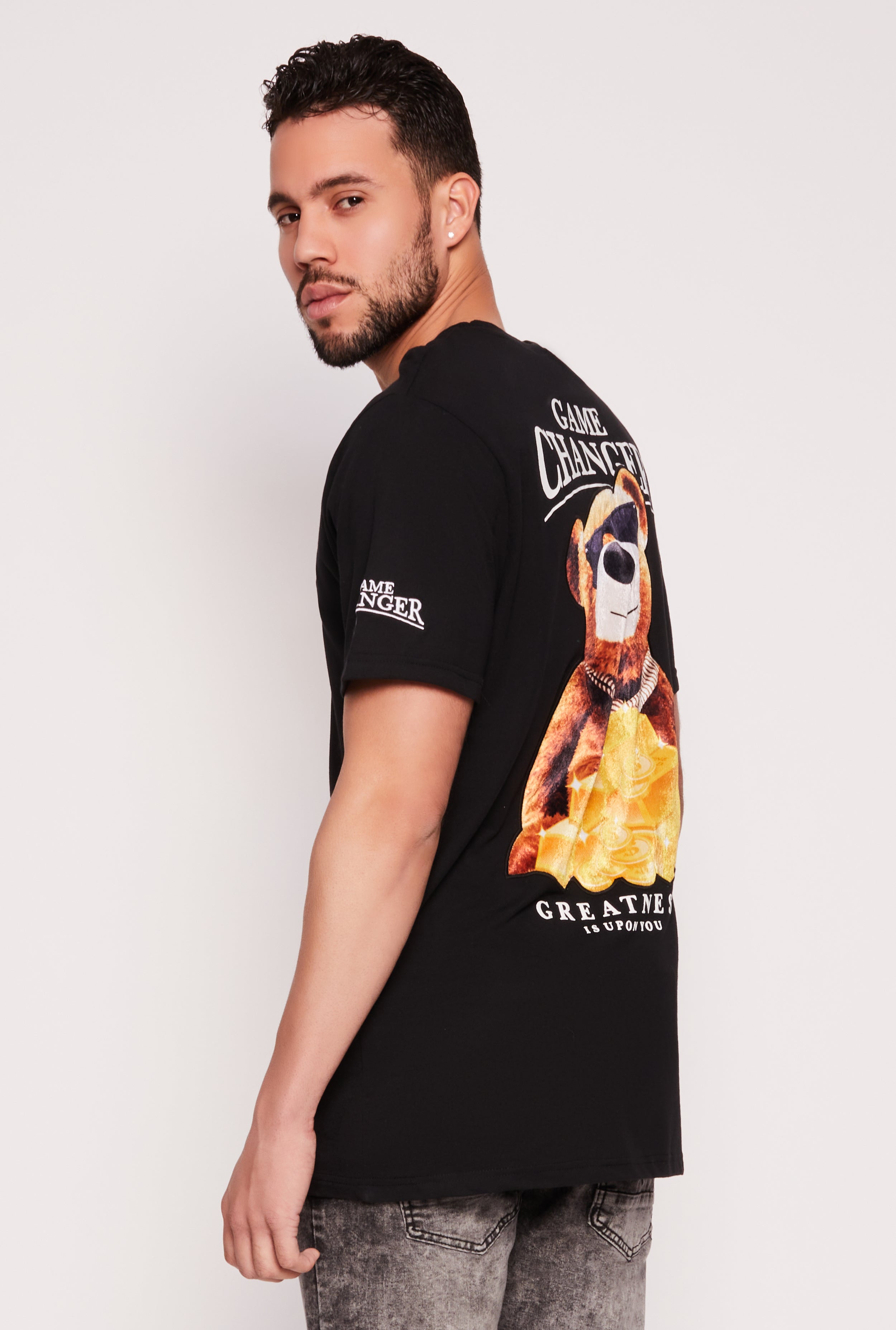 Mens Velvet Burnout Game Changer Graphic Tee、mySite、camillekostekn