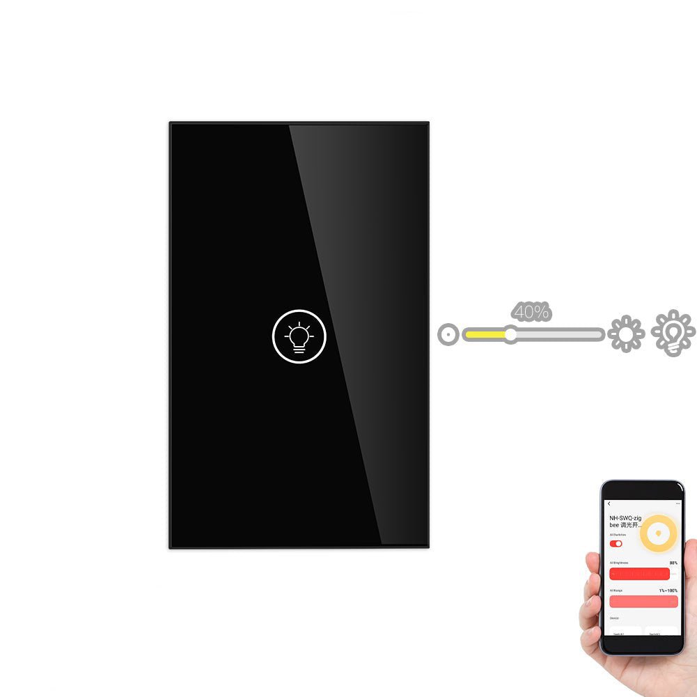 ZigBee Smart Dimmer Switch, Multi-gang Smart Light Dimmer Switch, US Single Pole Neutral Wire Required、mySite、fannypackpong