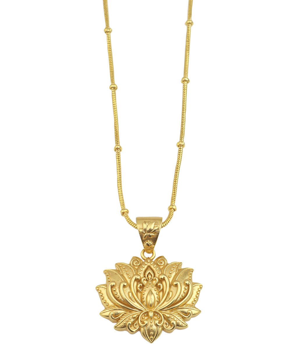 Gold Plated Full Bloom Lotus Necklace、mySite、topwebapps