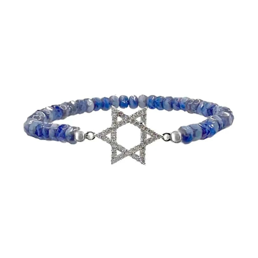 Harper Crystal Star of David Bracelet - Mykonos Blue、mySite、topwebapps