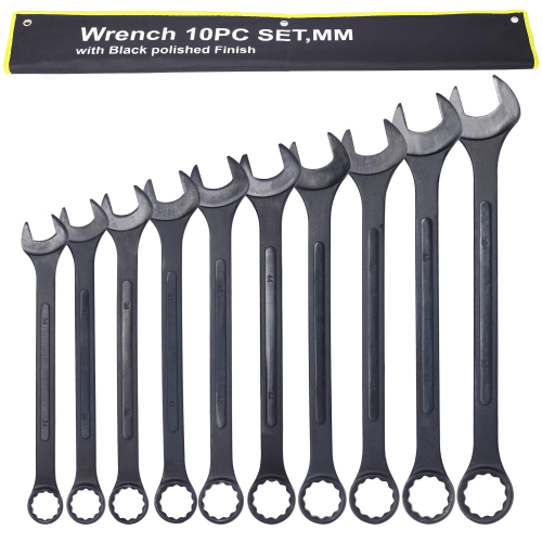 Jumbo Combination Wrench Set extra large, Metric, 11-piece, 34 to 50mm,Black Oxide, with Pouch、、eastwooduniform