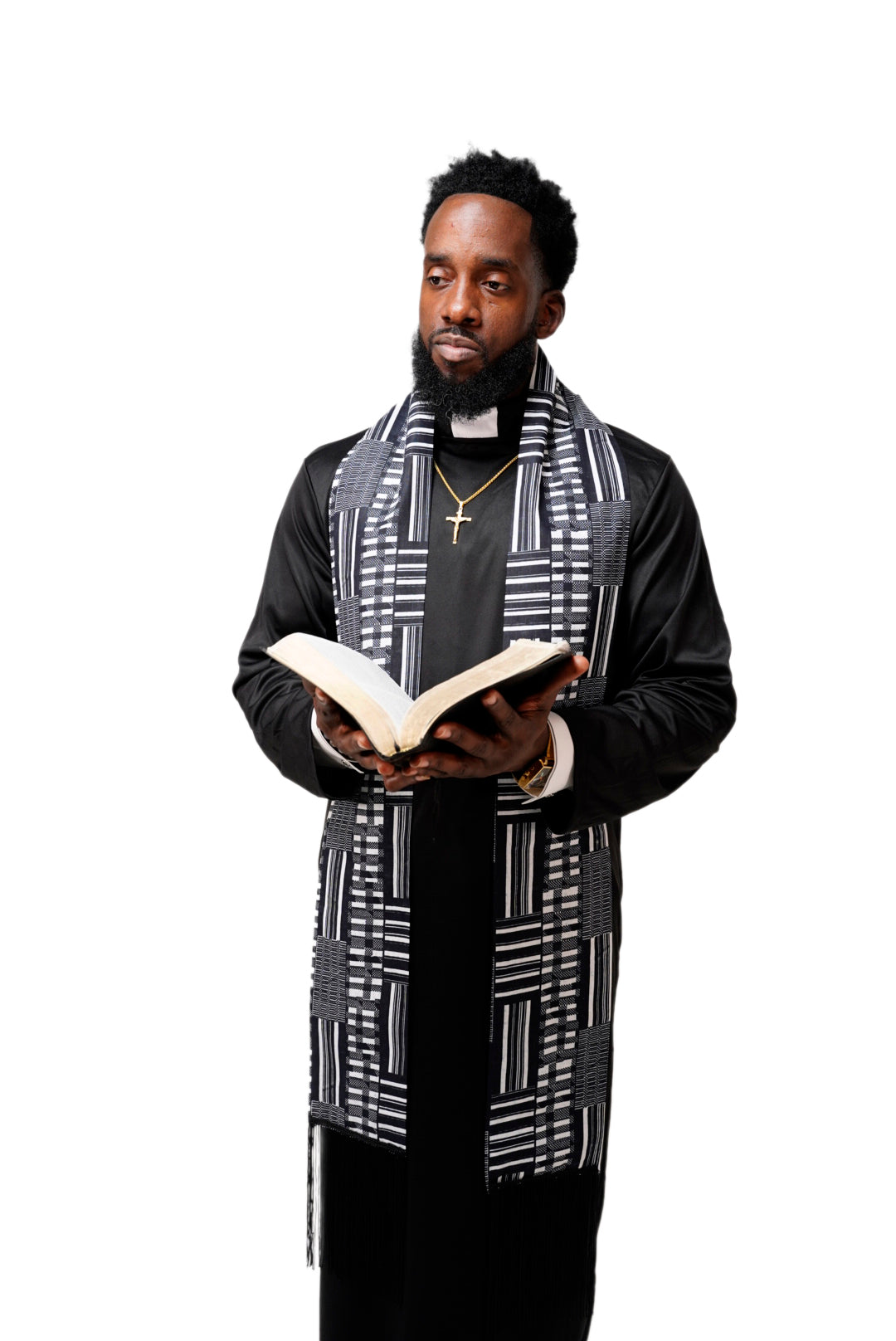 Dupsie's Kente Khumasi Royale African Print Sash with Black fringes DPBC0795S、mySite、solidvoid