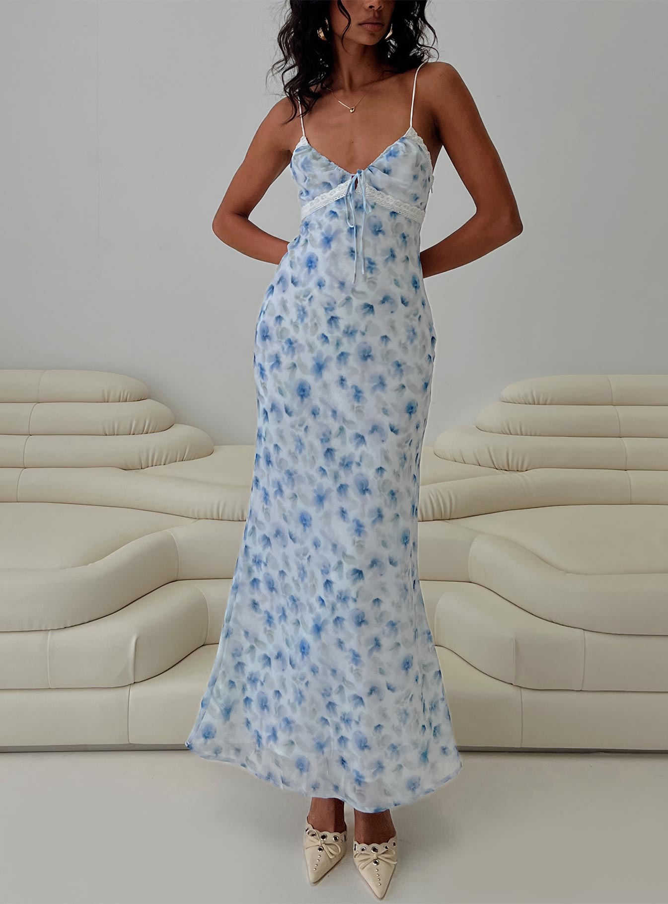 Emily Maxi Dress Blue Floral、mySite、solidvoid