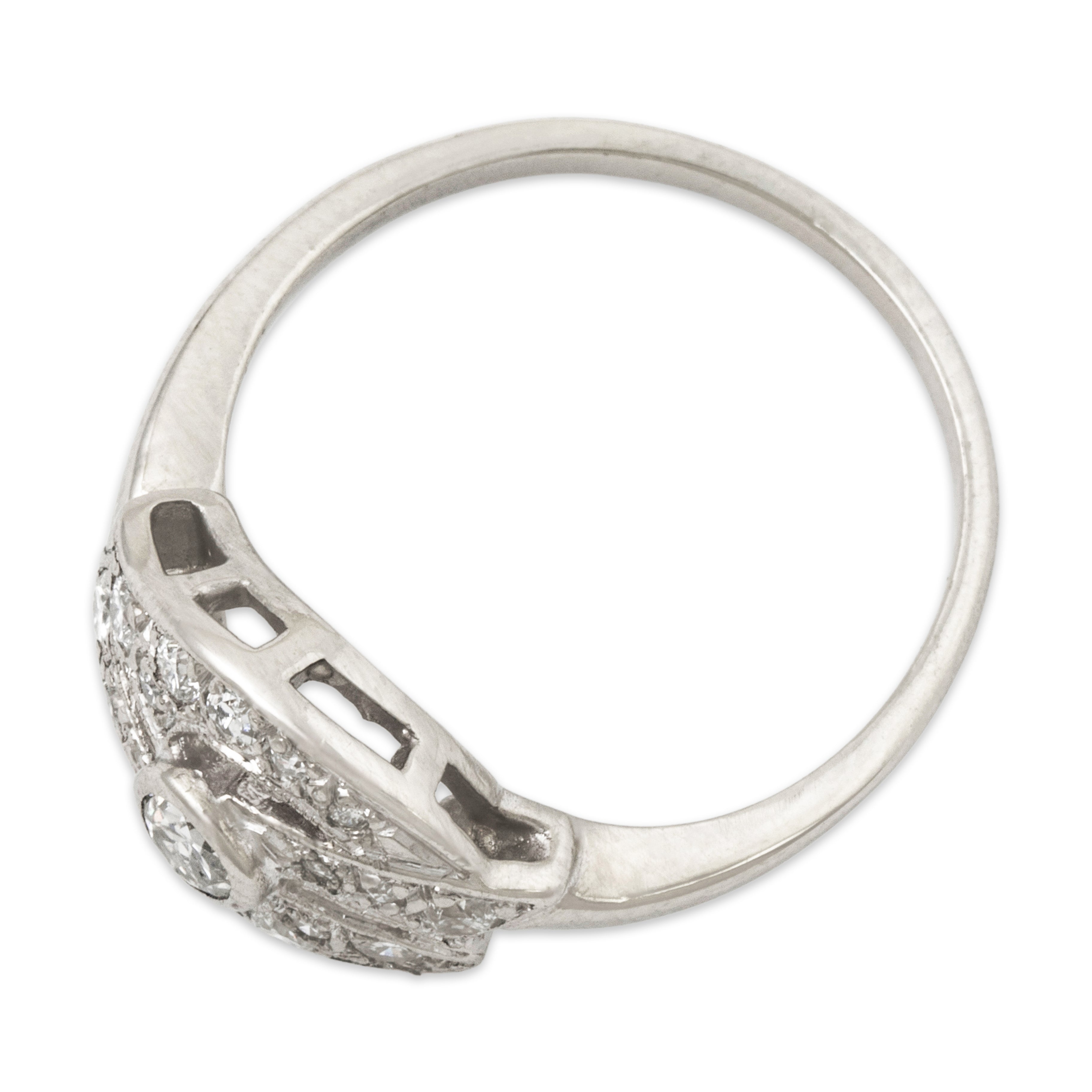 Vintage 14k White Gold .473cttw Diamond Sparkling Swirls Ring 8.50、mySite、hinf8tx79