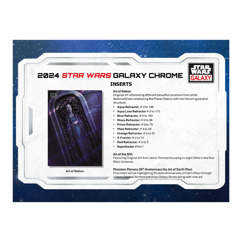 2024 Topps Star Wars Chrome Galaxy Hobby Box、mySite、waistdrama
