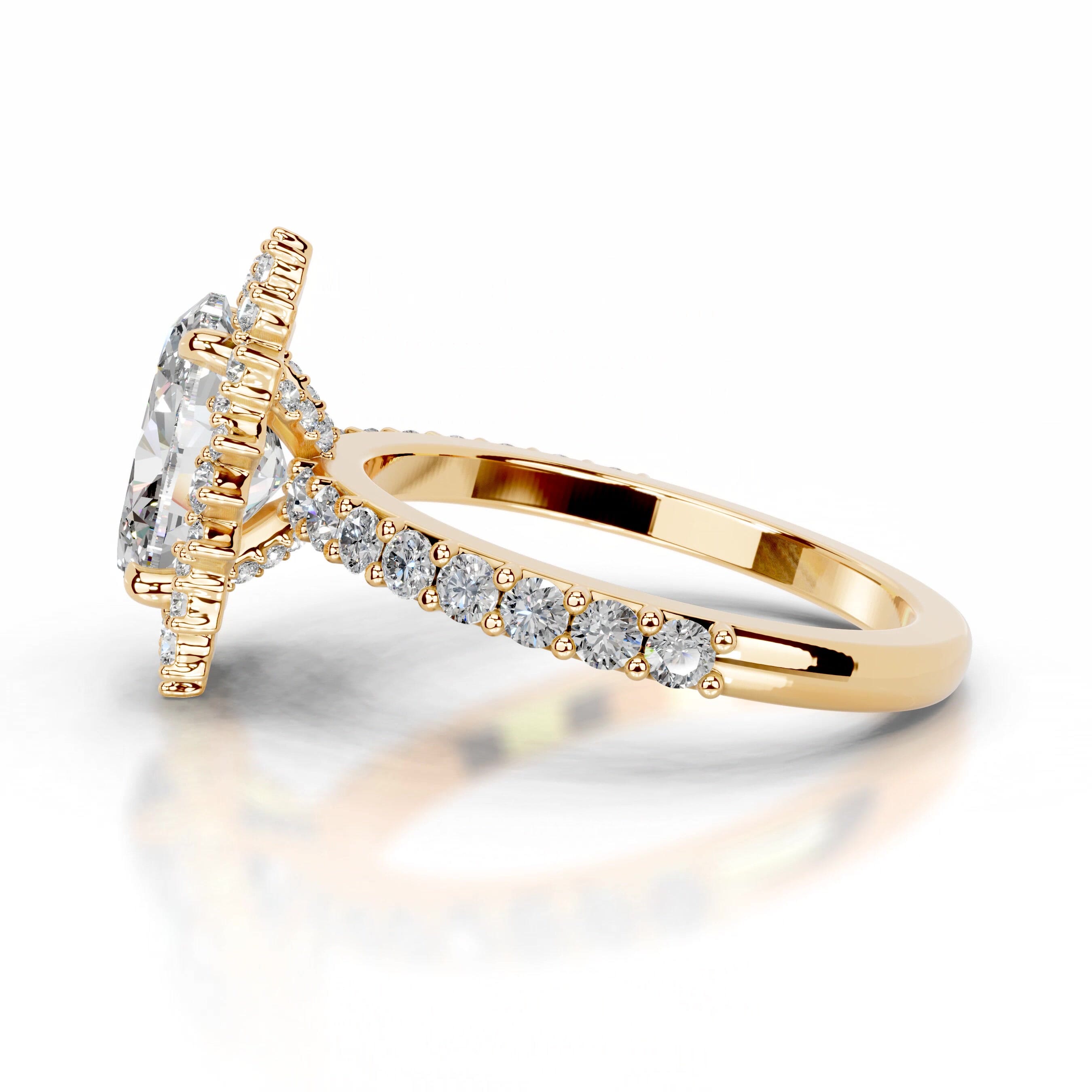 Gertrud Moissanite & Diamond Ring - 18K Yellow Gold、mySite、hinf8tx79