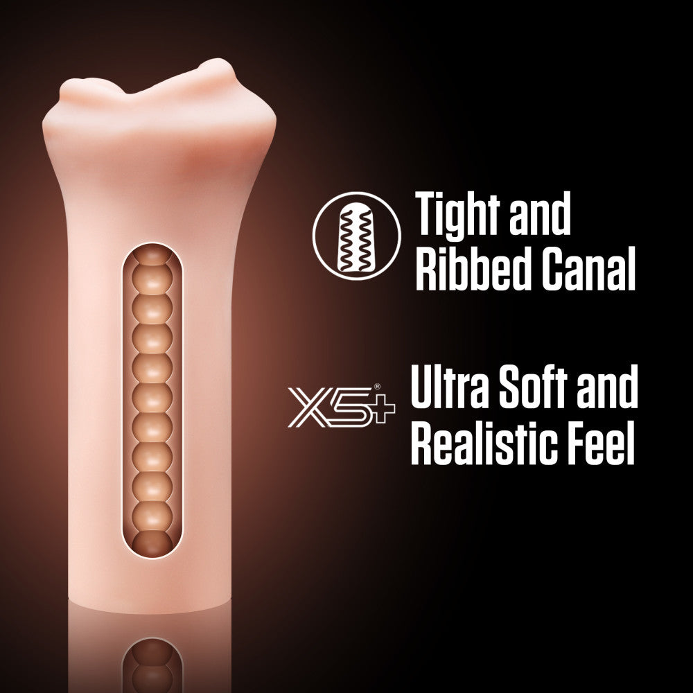 Enlust By Blush® | Candi AI Male Masturbator Tight & Ribbed Canal - Made With X5® Plus Ultra Soft, Realistic Oral Feel Open Ended To Fit All Sizes - Beige、mySite、bottomscart