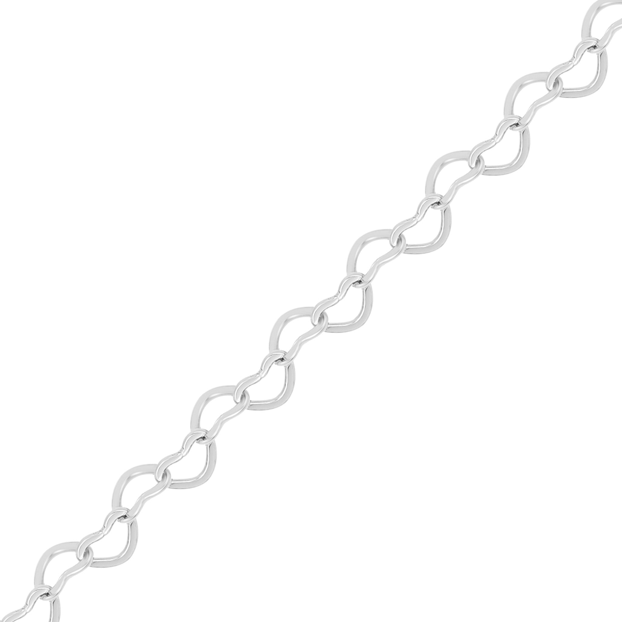 3.0 mm Linked Heart Chain .925 Sterling Silver Permanent Jewelry Chain - By the Foot / PMJ0025、mySite、dreamappss