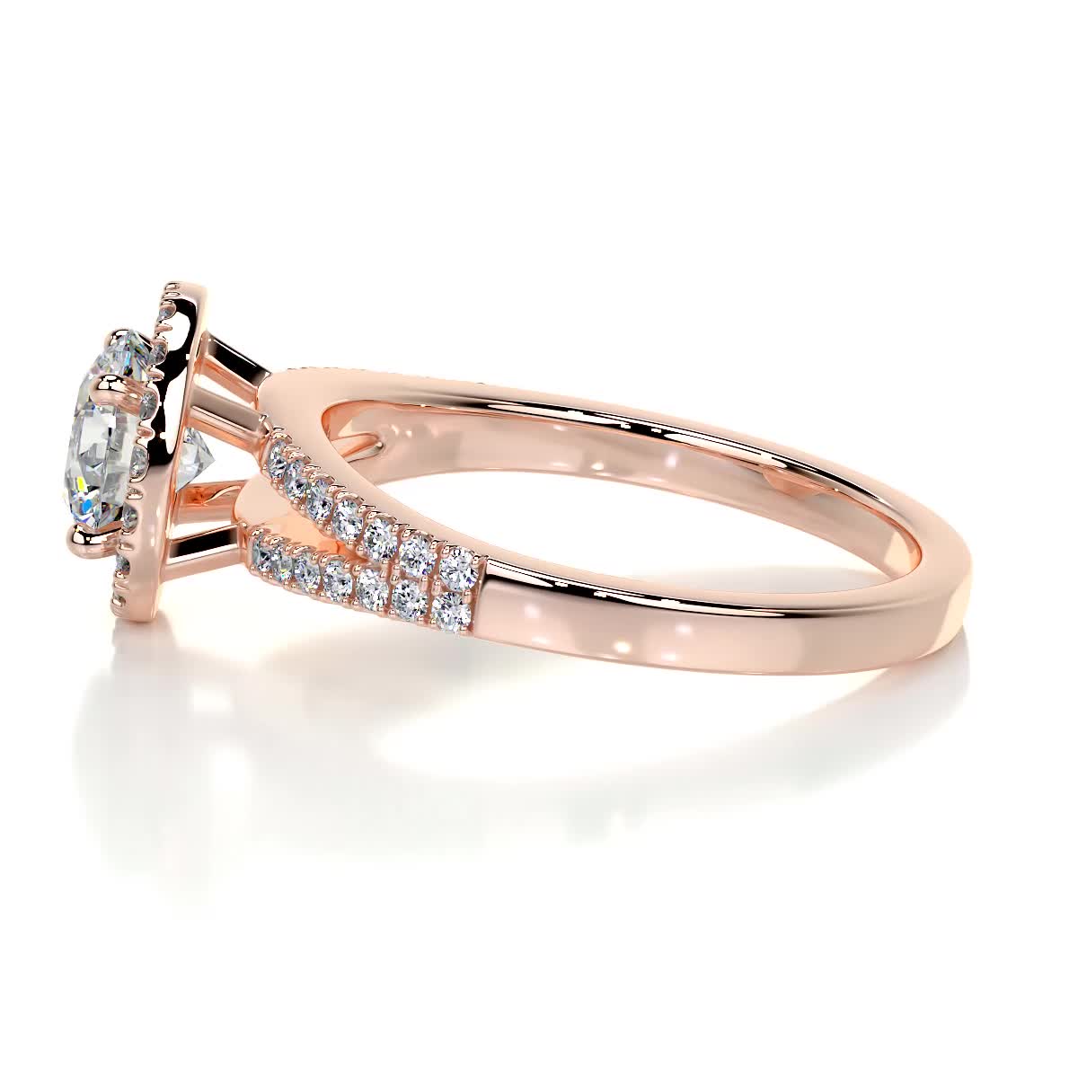 Hazel Moissanite & Diamond Ring -14K Rose Gold、mySite、hinf8tx79
