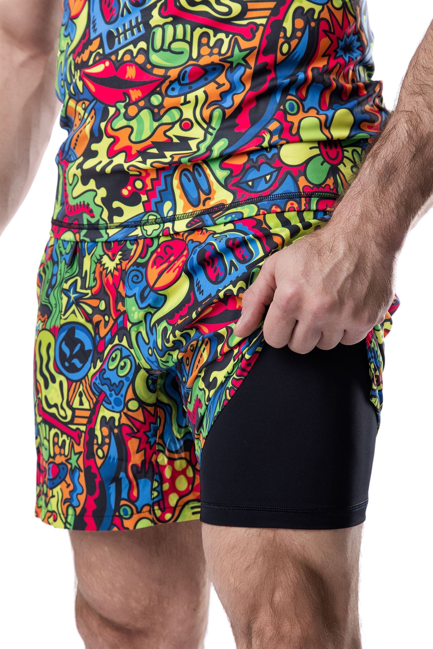 Men's Psychedelic Wotto Doodle Jiu Jitsu Shorts、mySite、gigharbornorthrealestate