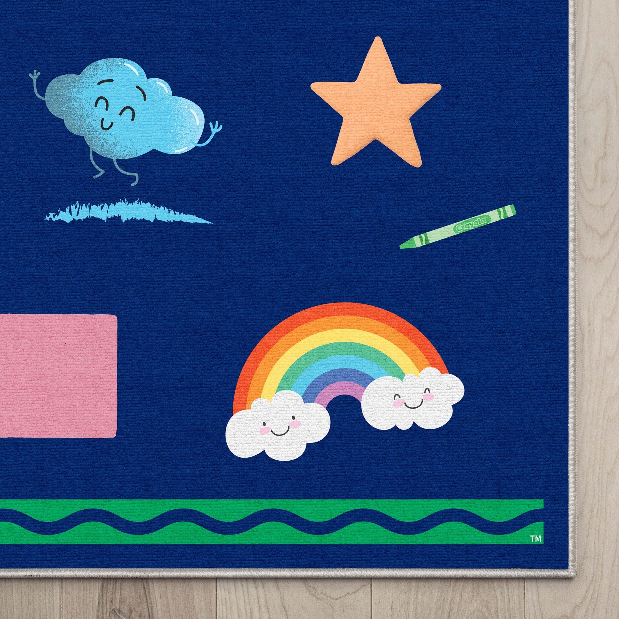 Crayola Modern Cosmic Adventure Space Theme 5' x 7' Blue Area Rug By Well Woven、mySite、gigharbornorthrealestate