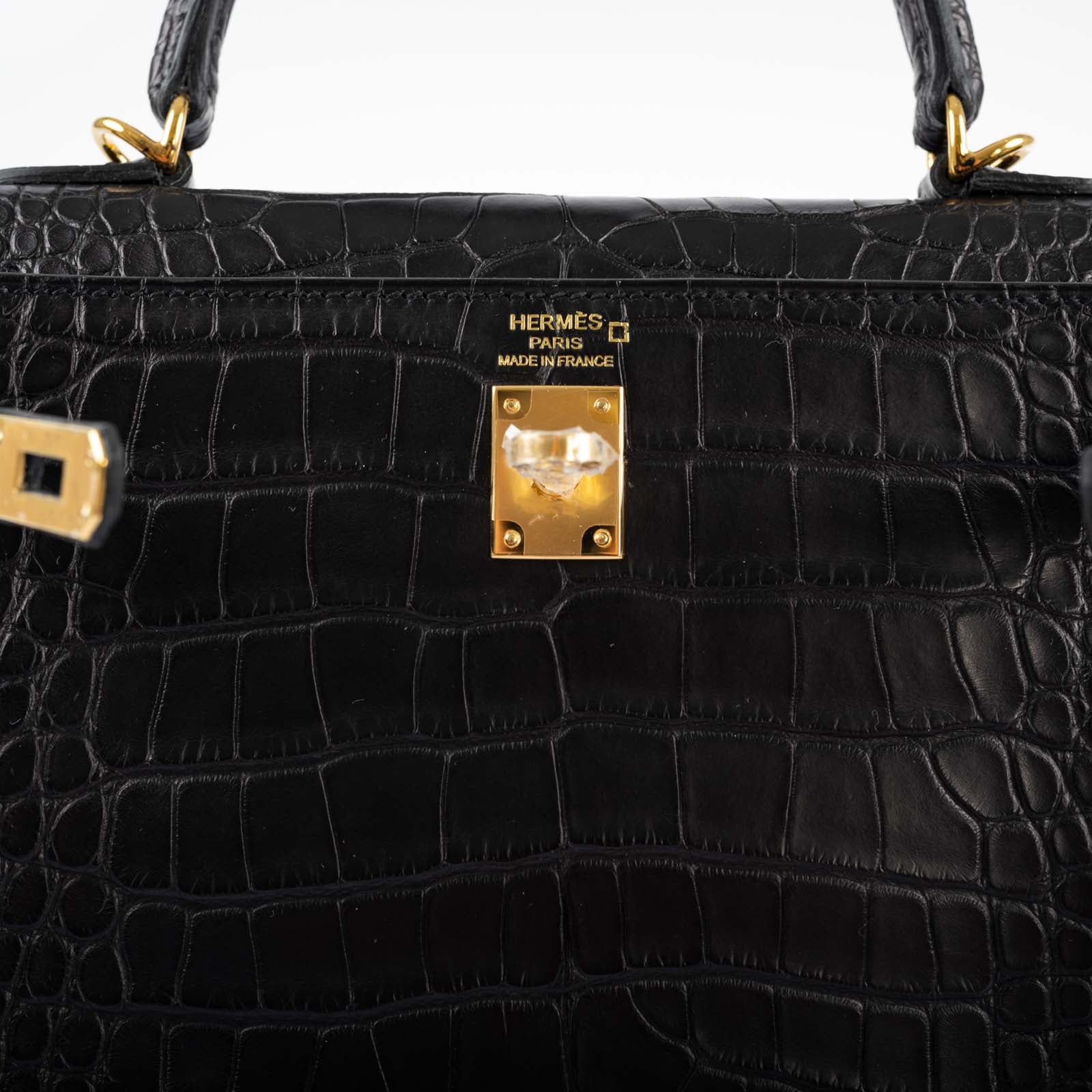 Hermès Kelly 25 Retourne Matte Black Alligator Gold Hardware、mySite、garminoutage.com