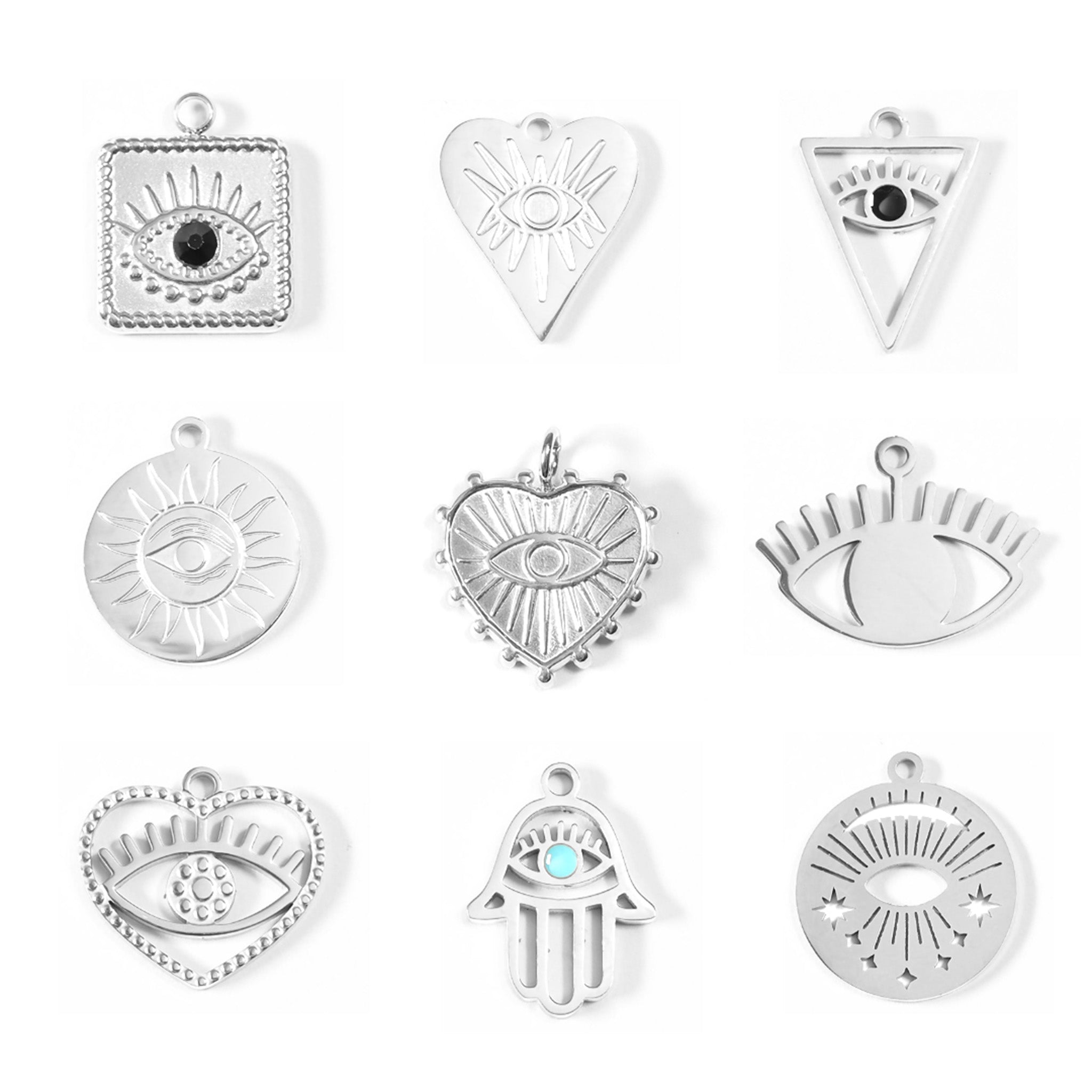 18K Gold PVD Stainless Steel Evil Eye Charm Set / BND0058、mySite、dreamappss