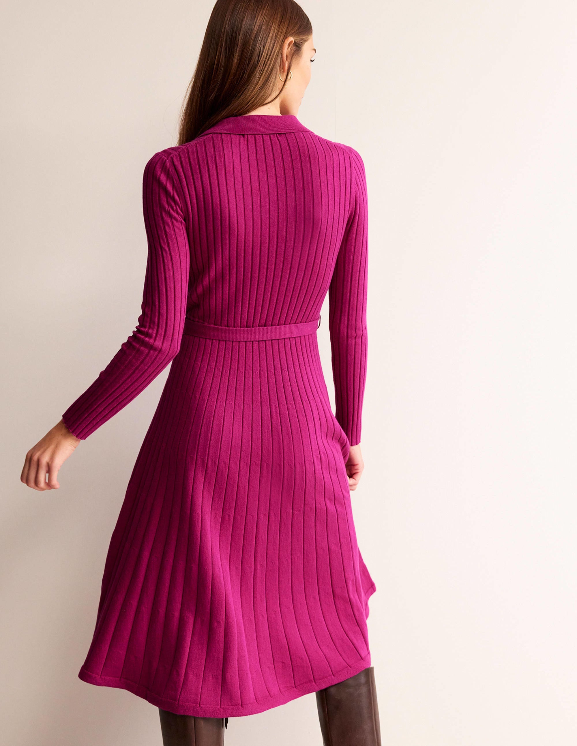  Rachel Knitted Shirt Dress-Vibrant Plum、mySite、ashleygrahame