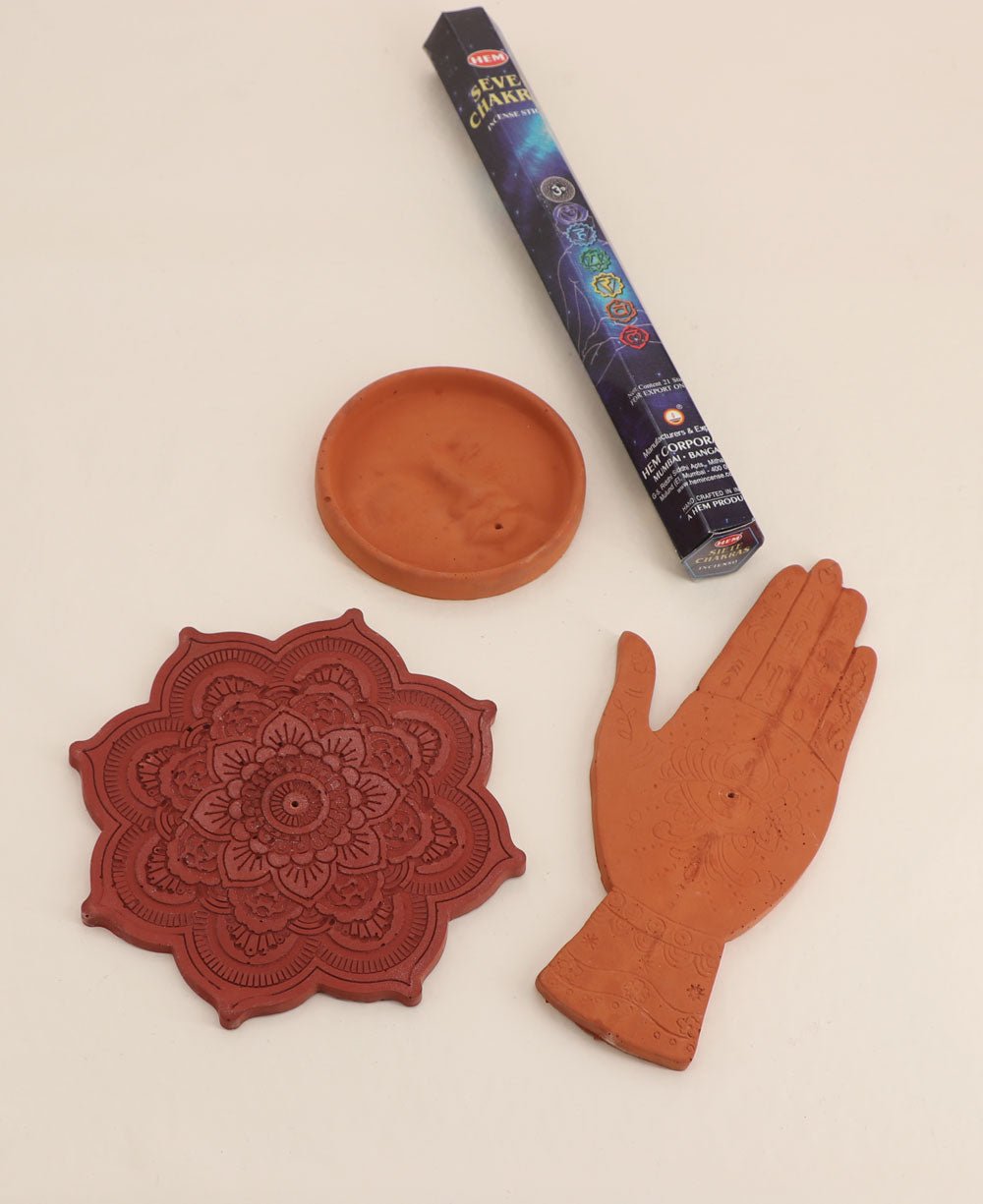 Concrete Boho Incense Burner with Chakra Incense Pack、mySite、topwebapps