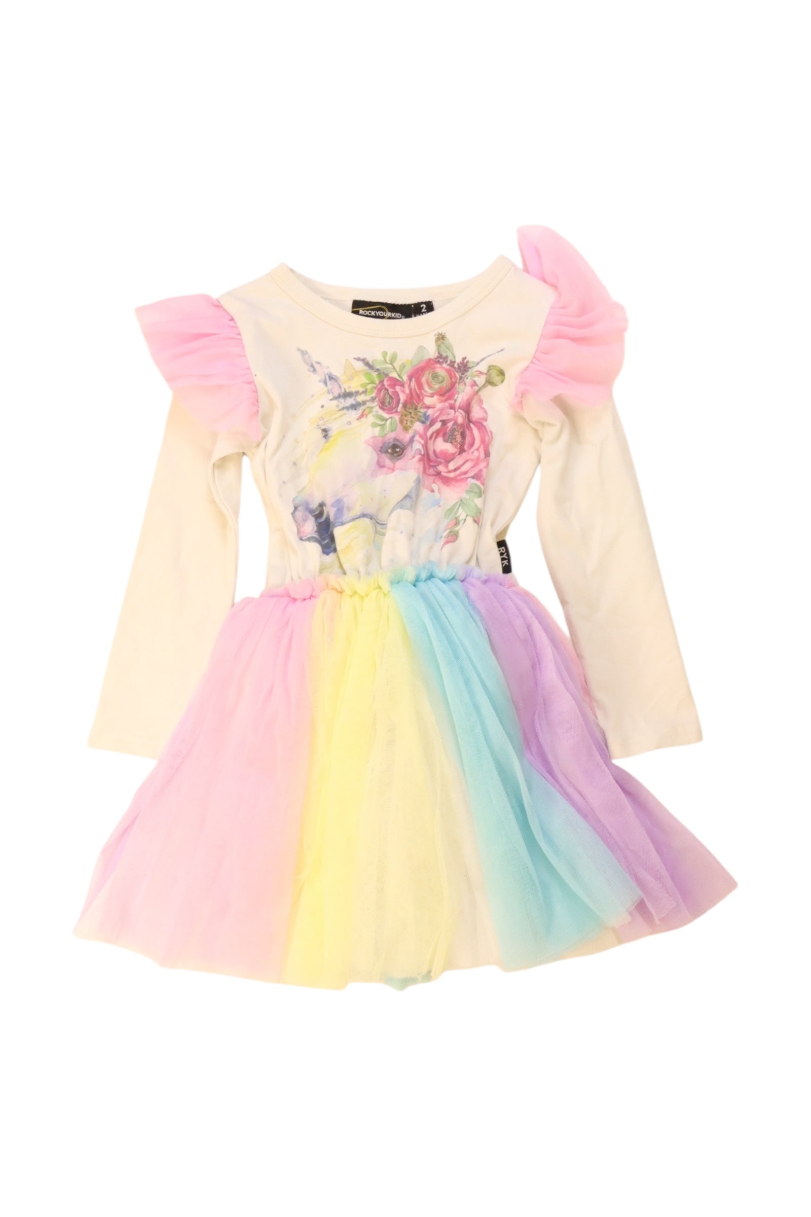 Rock Your Kid Unicorn Tulle Dress Size 2T、mySite、g9winljtr