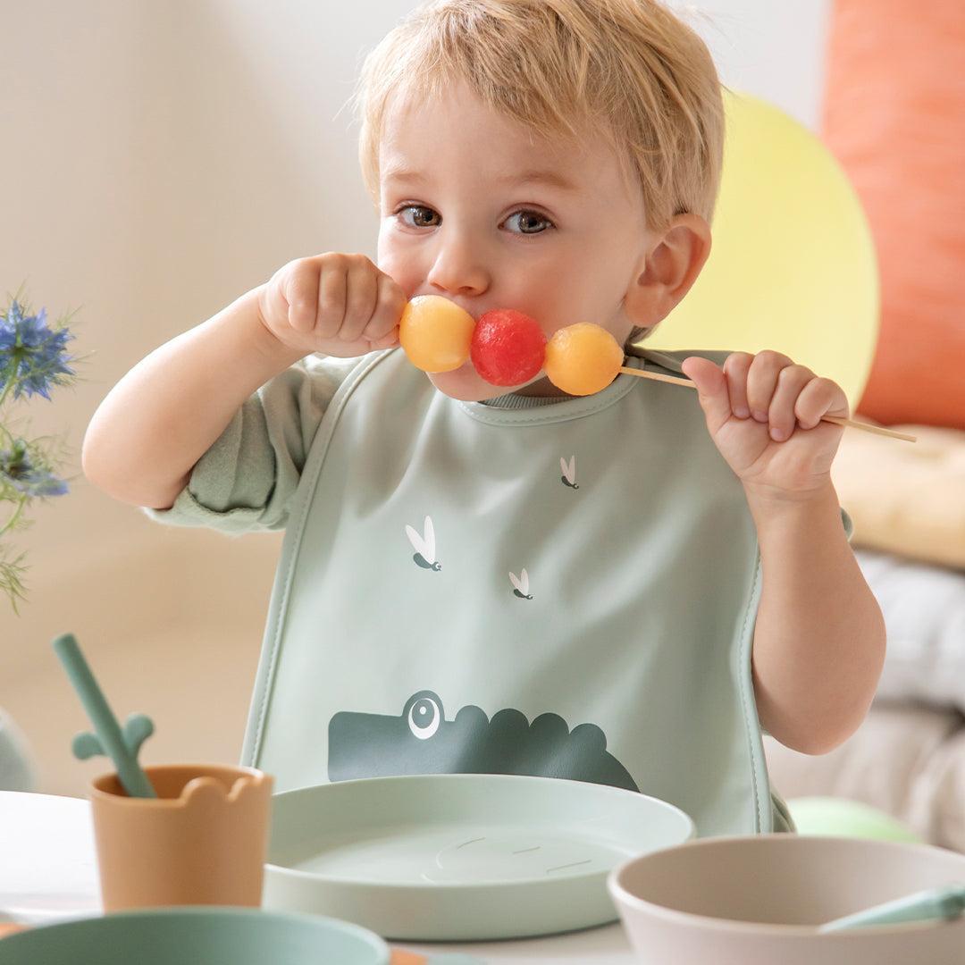  Done By Deer Bib with Velcro 2 Pack - Croco Green、mySite、merchandisen