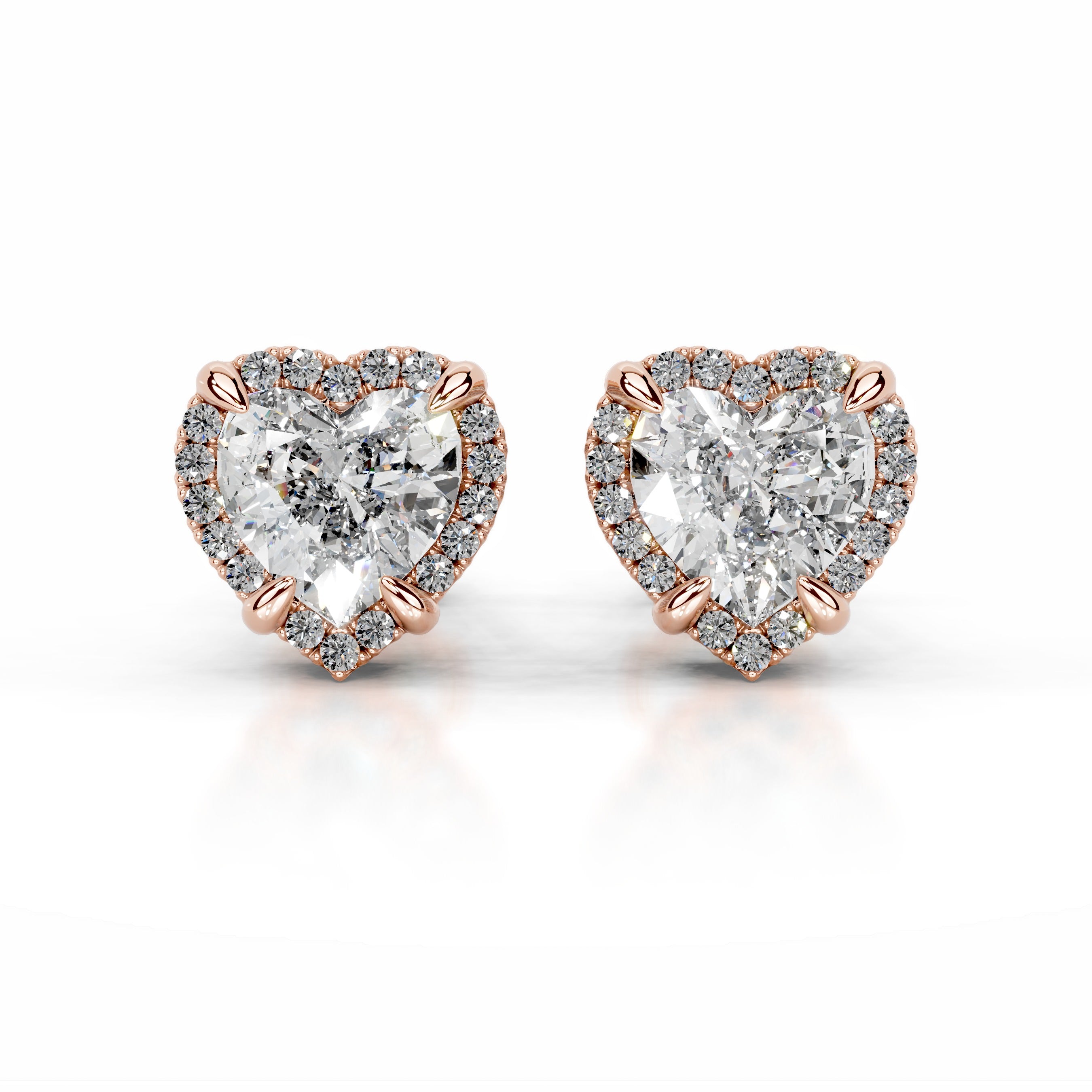 Ophelia Diamond Halo Earrings - 14K Rose Gold、mySite、hinf8tx79