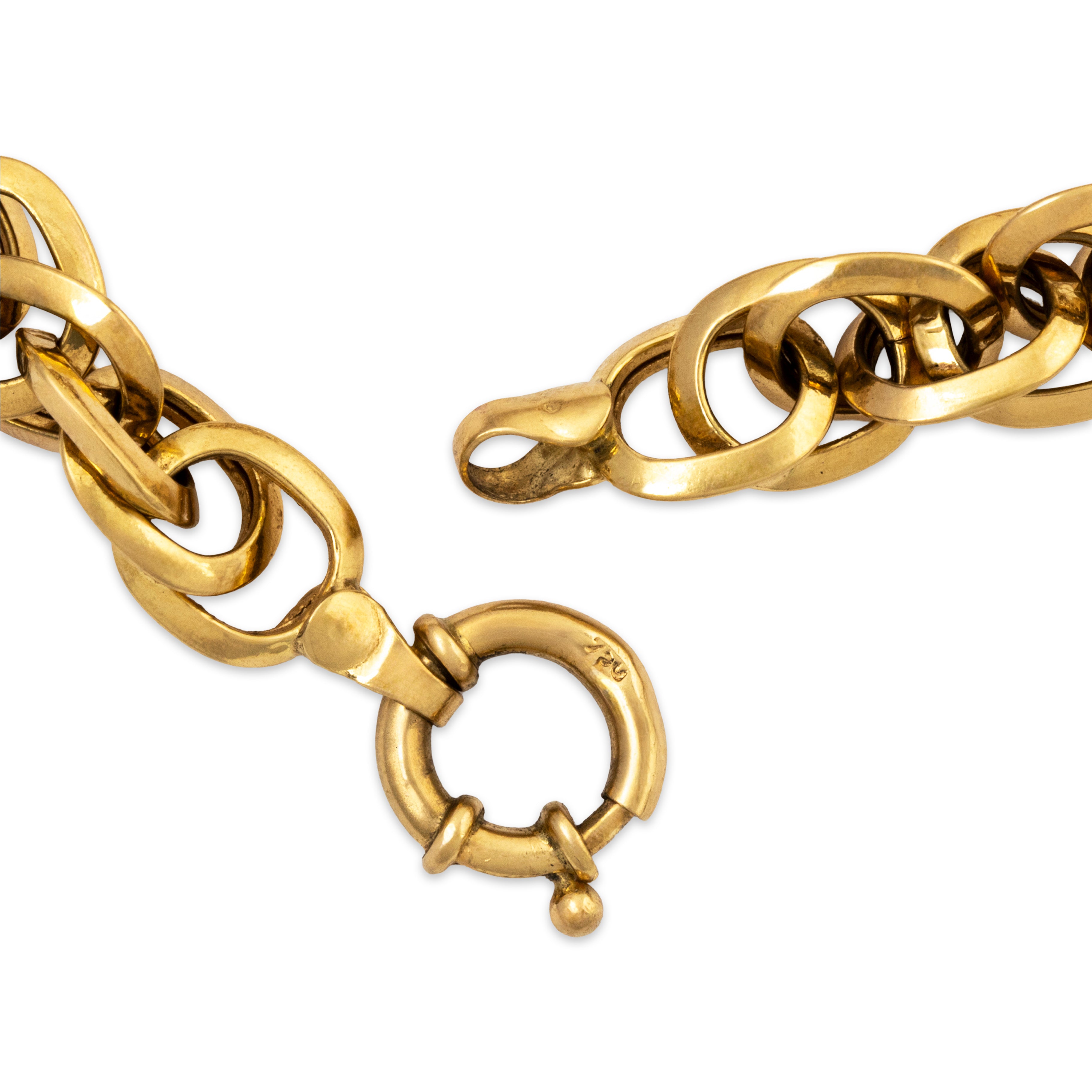 Vintage 18k Yellow Gold Rope Chain Necklace 16、mySite、hinf8tx79