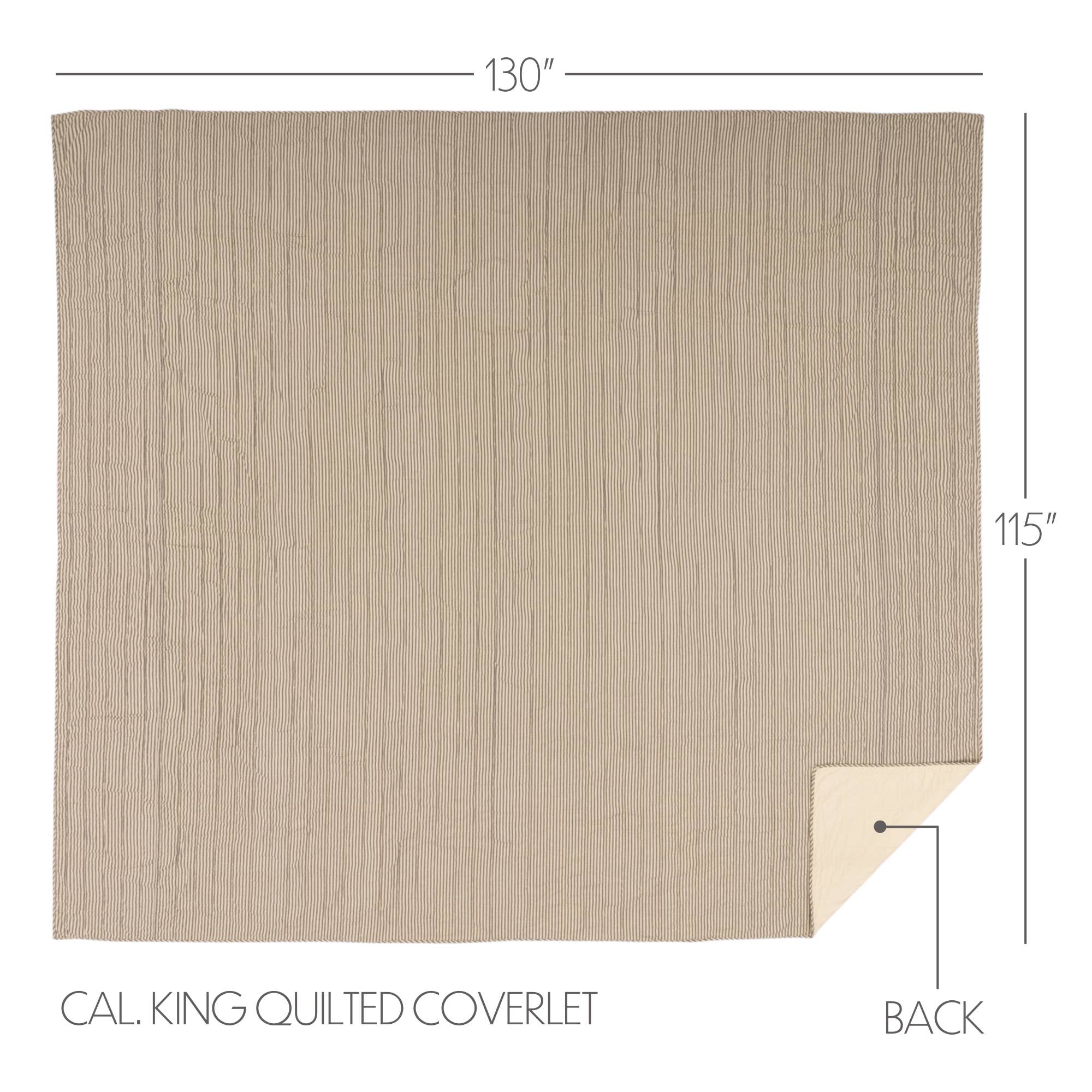 Sawyer Mill Charcoal Ticking Stripe Quilt California King Coverlet 130Wx115L、mySite、g9winljtr