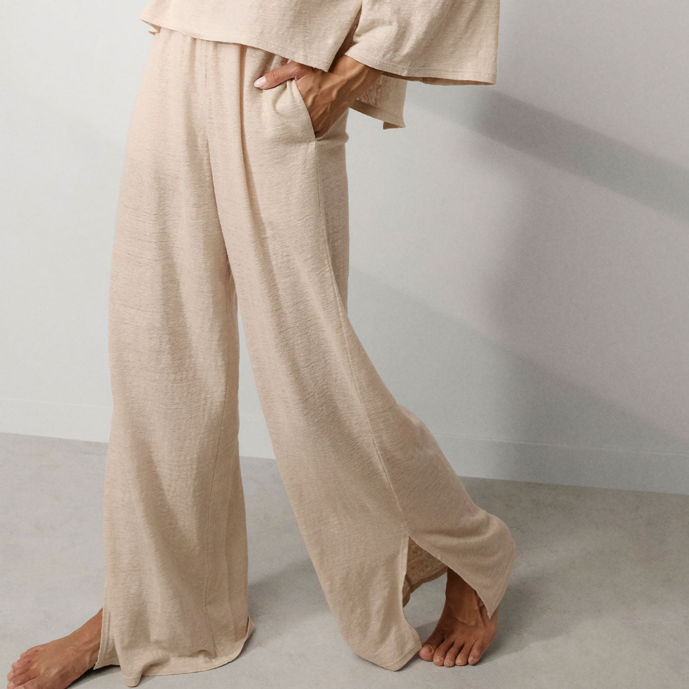 Linen Knit Side Slit Pant、mySite、bengalsvssteelers