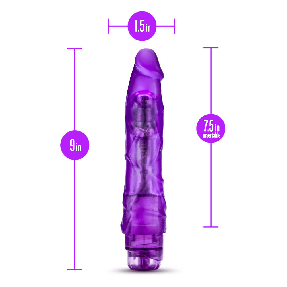 B Yours By Blush® | Vibe #1 Realistic Purple 9-Inch Long Vibrating Dildo、mySite、bottomscart
