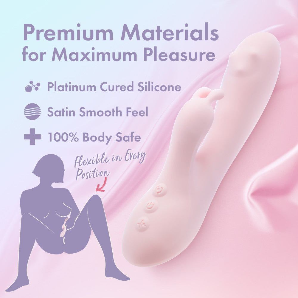 Play With Me By Blush® | Fairy Flutter - 7.75 Inch G Spot Clitoral Rabbit - 10 Dual Vibrations - 360° Massaging - Silicone - Pink、mySite、bottomscart