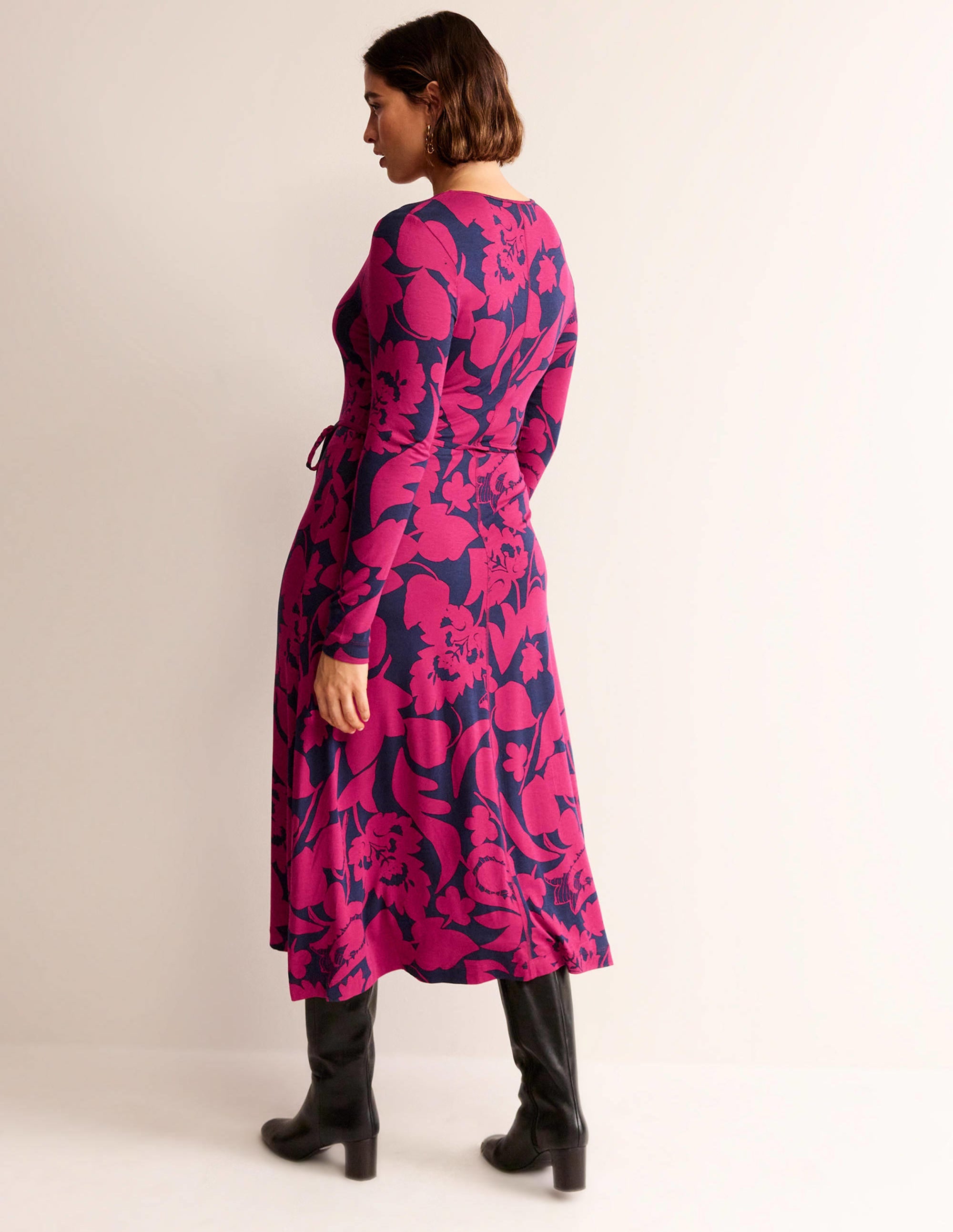  Lucy Jersey Midi Dress-Warm Cranberry, Tulip Bloom、mySite、ashleygrahame