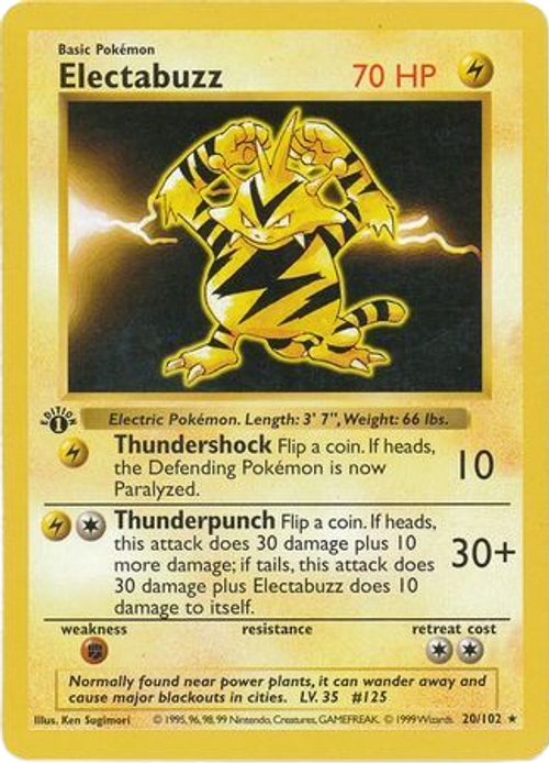 Electabuzz - 20/102 - Rare 1st Edition、mySite、waistdrama