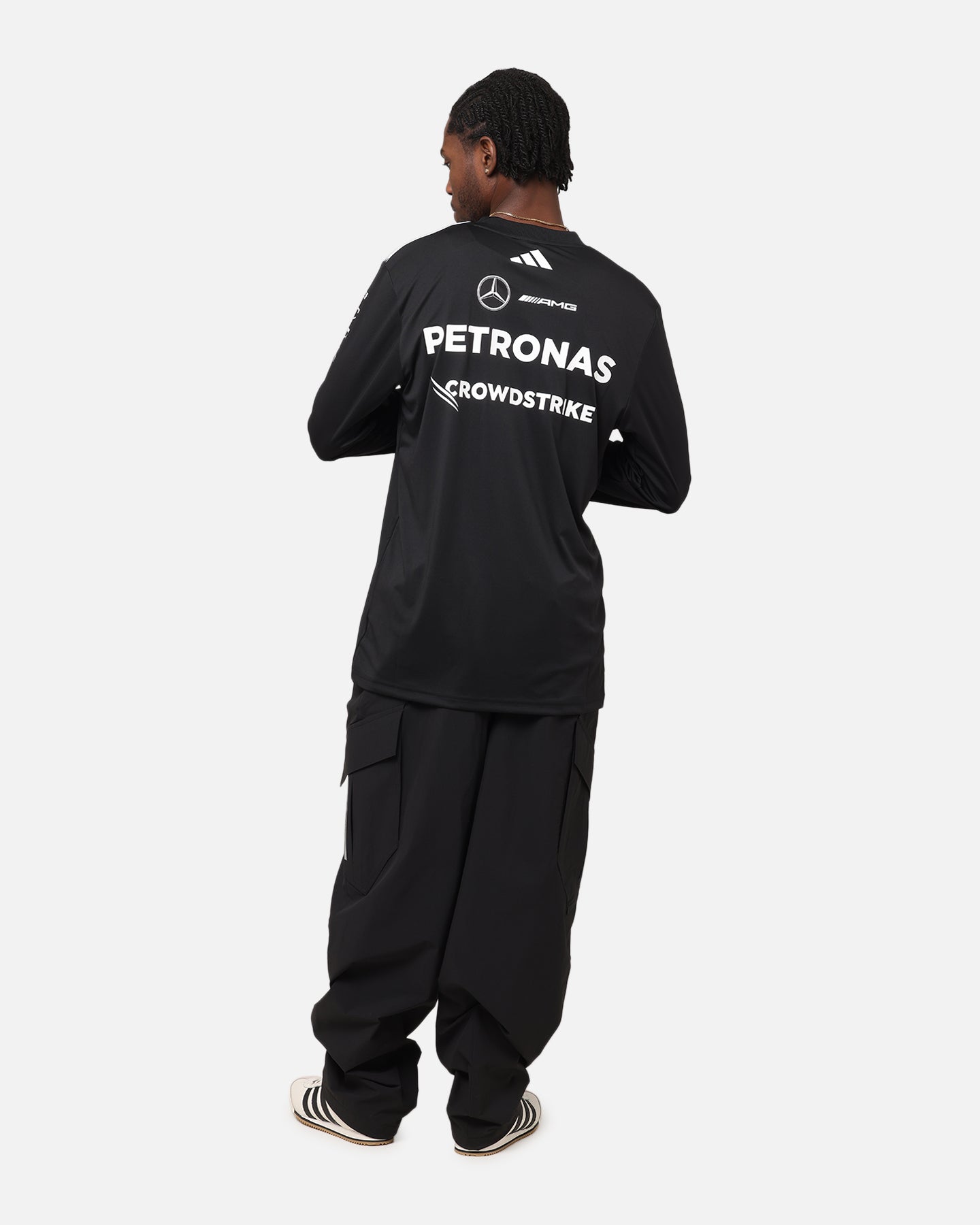 adidas x Mercedes-AMG PETRONAS Formula One F1 2025 Team Long Sleeve Driver T-Shirt Black、mySite、zt4zffjzw