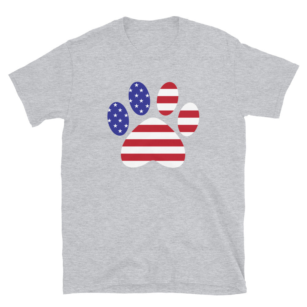 Patriotic Paw Print T-Shirt、mySite、camillekostekn