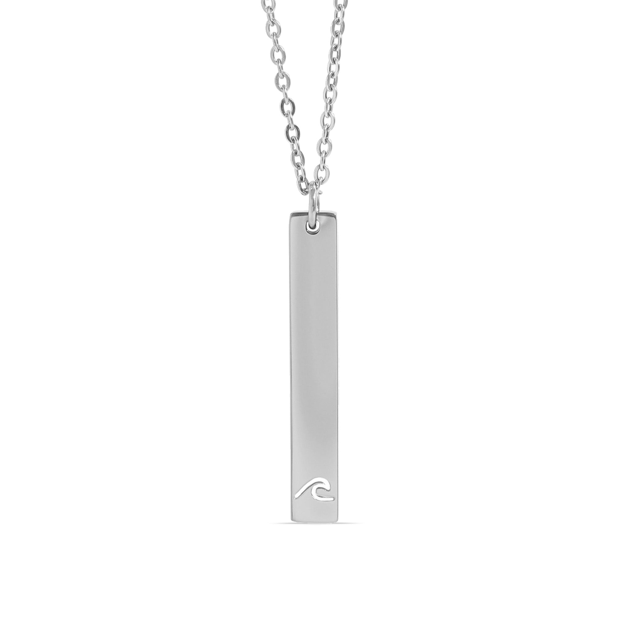 18K PVD Coated Wave Cutout Vertical Stainless Steel Bar Necklace / SBB0298、mySite、dreamappss