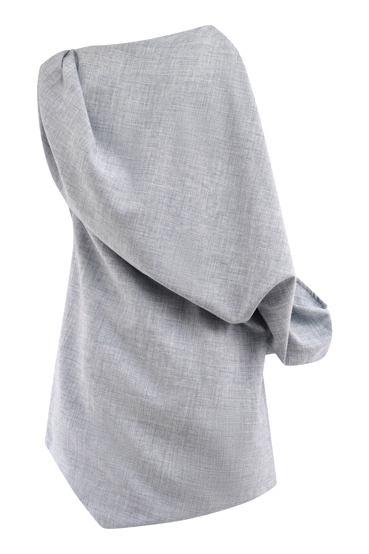 Gabriella Draped Mini Dress - Charcoal Blue Marle、mySite、solidvoid