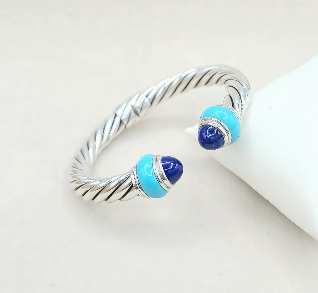 David Yurman Rondelle Cable Bracelet Lapis & Turquoise、mySite、hinf8tx79