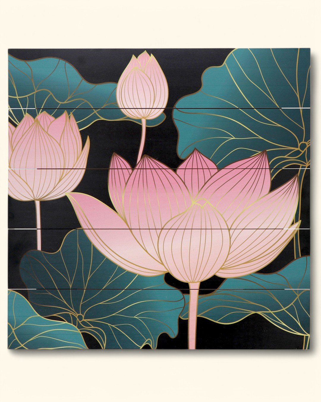 Elegant Pink Lotus Wooden Panel Wall Art, 18、mySite、topwebapps