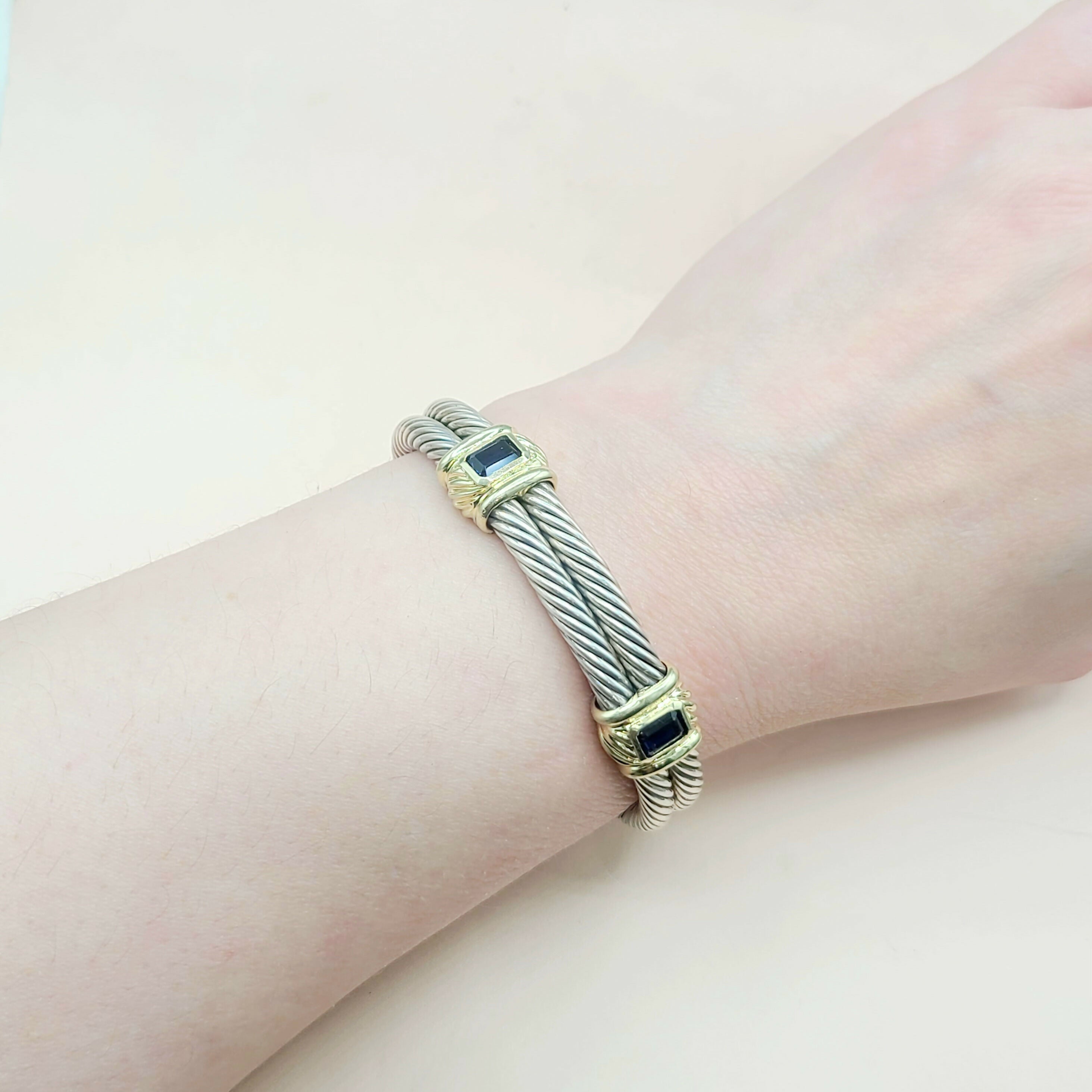 David Yurman Double Cable Renaissance Bracelet Iolite & Gold、mySite、hinf8tx79