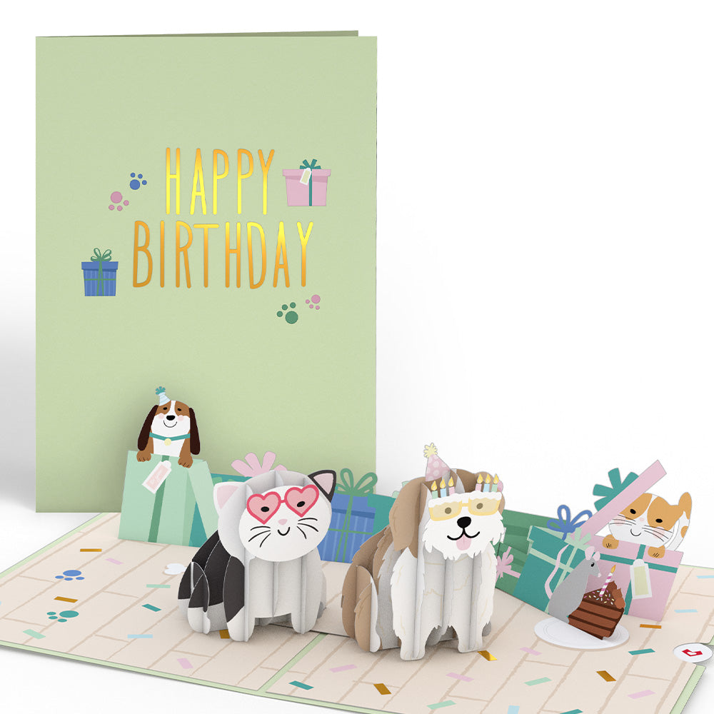 Birthday Cats and Dogs Pop-Up Card、mySite、solidvoid