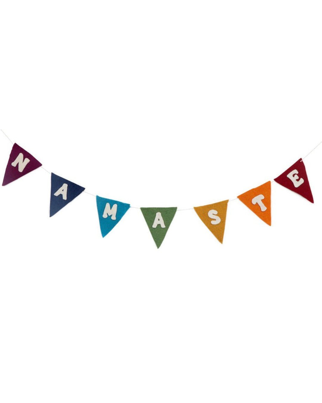 Namaste Felt Flag Banner in Chakra Colors、mySite、topwebapps