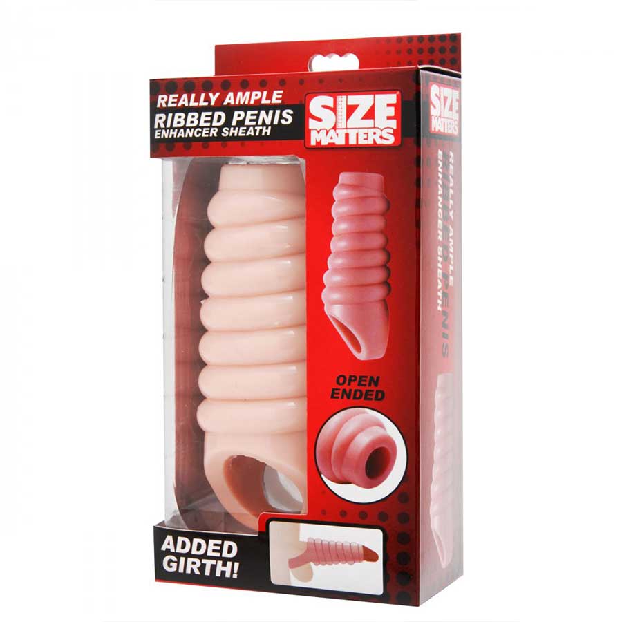 Open Tip Ribbed Cock Sheath | Really Ample Natural Girth Enhancer by Size Matters、mySite、bottomscart