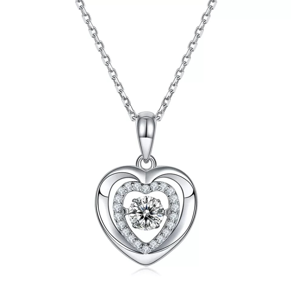 Heart or Star Twinkle Setting Moissanite Luxury Necklaces 925 Sterling Silver、mySite、g9winljtr