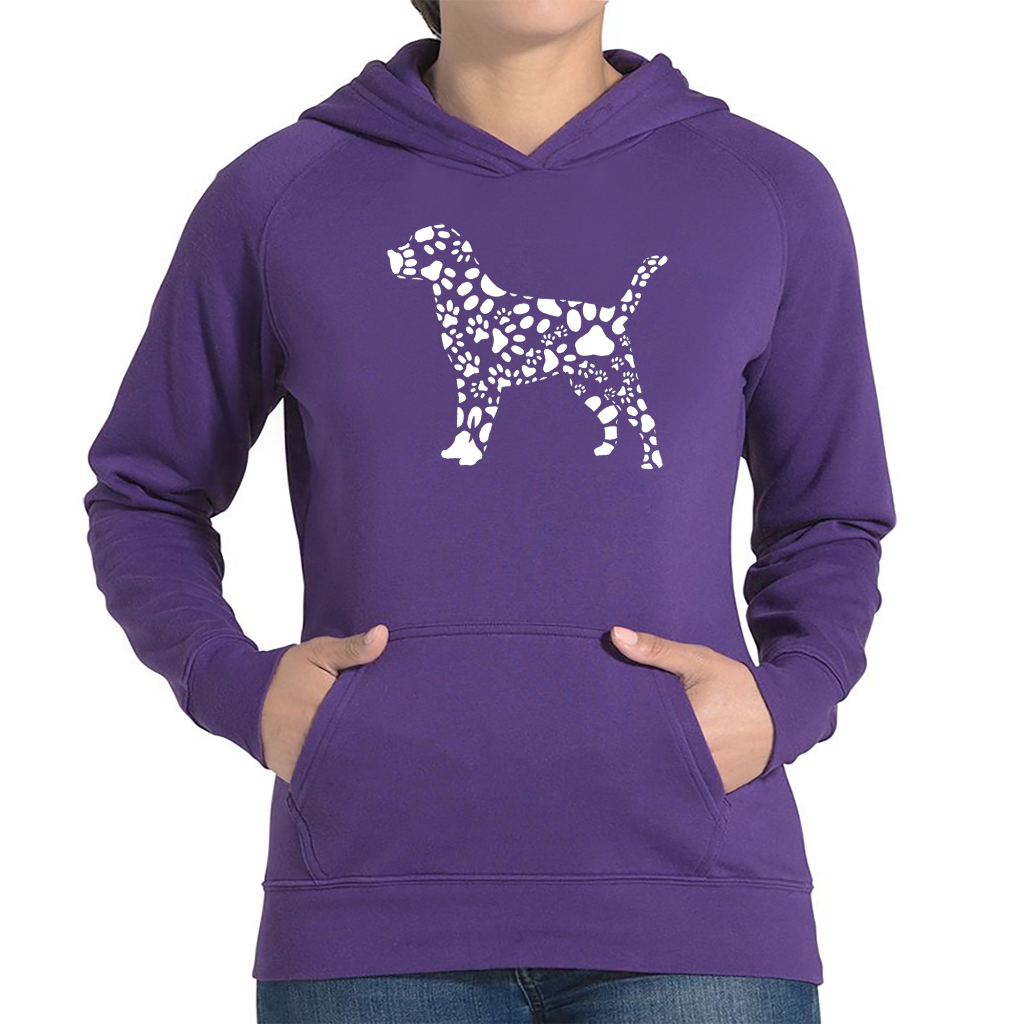 Dog Paw Prints - Women's Word Art Hooded Sweatshirt、mySite、camillekostekn