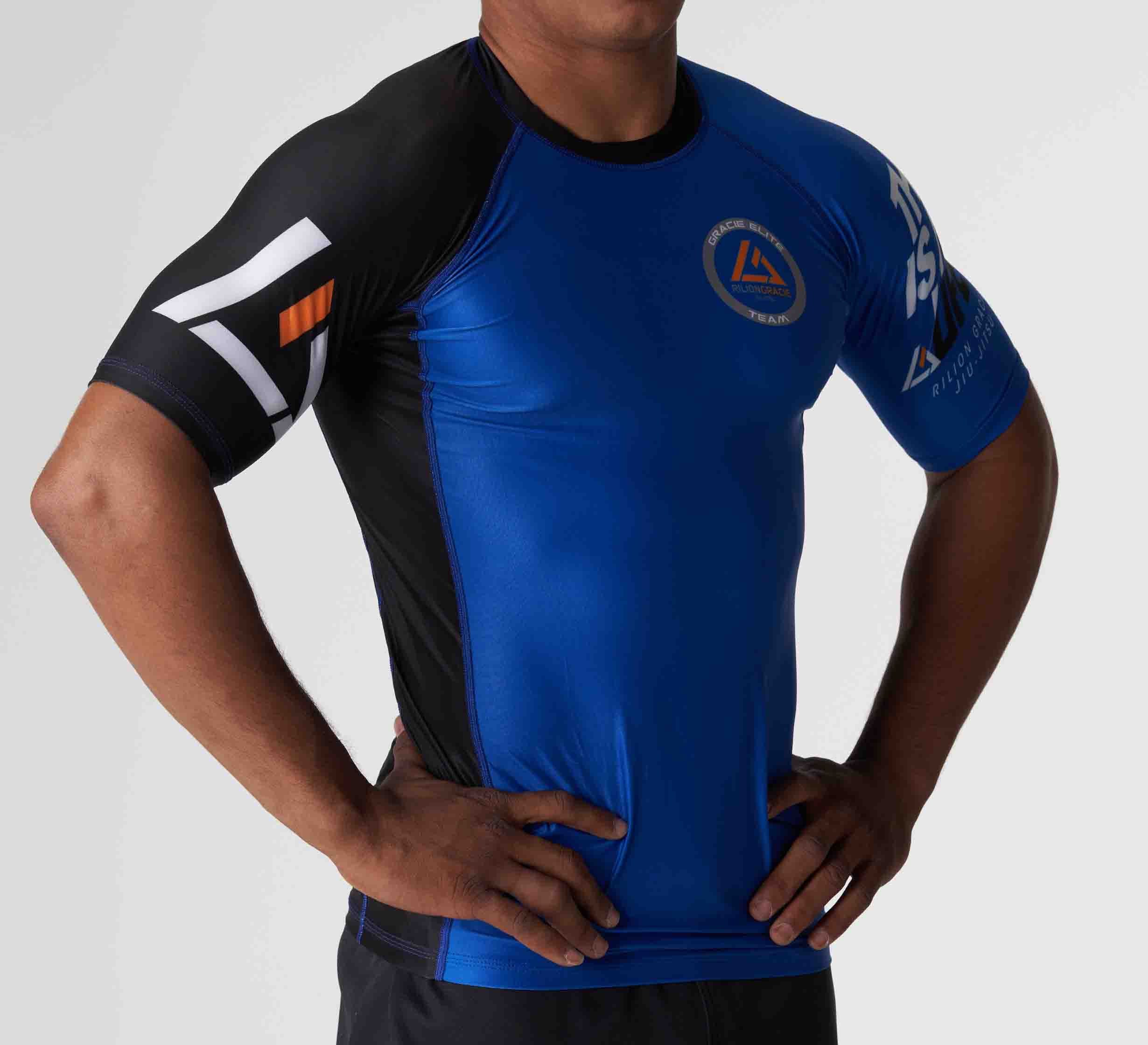Rilion Gracie Ranked Short Sleeve Rashguard Blue、mySite、gigharbornorthrealestate