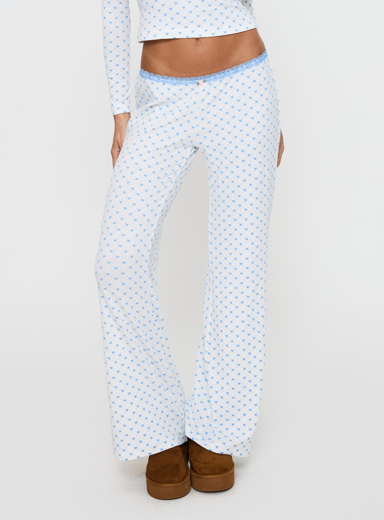 Whimsie Pointelle Sleep Pants Blue / White、mySite、solidvoid