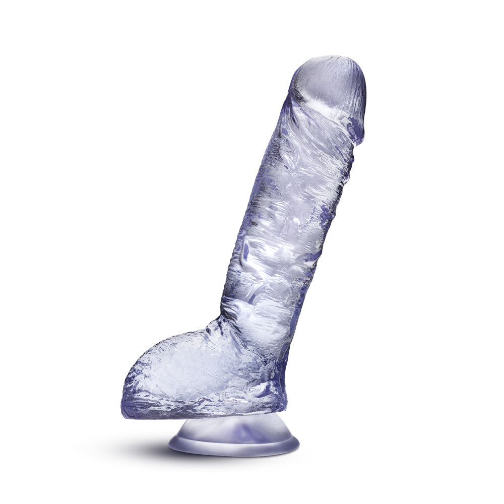 B Yours Plus By Blush® | Hearty n’ Hefty Clear 9-Inch Long Dildo With Balls & Suction Cup Base、mySite、bottomscart
