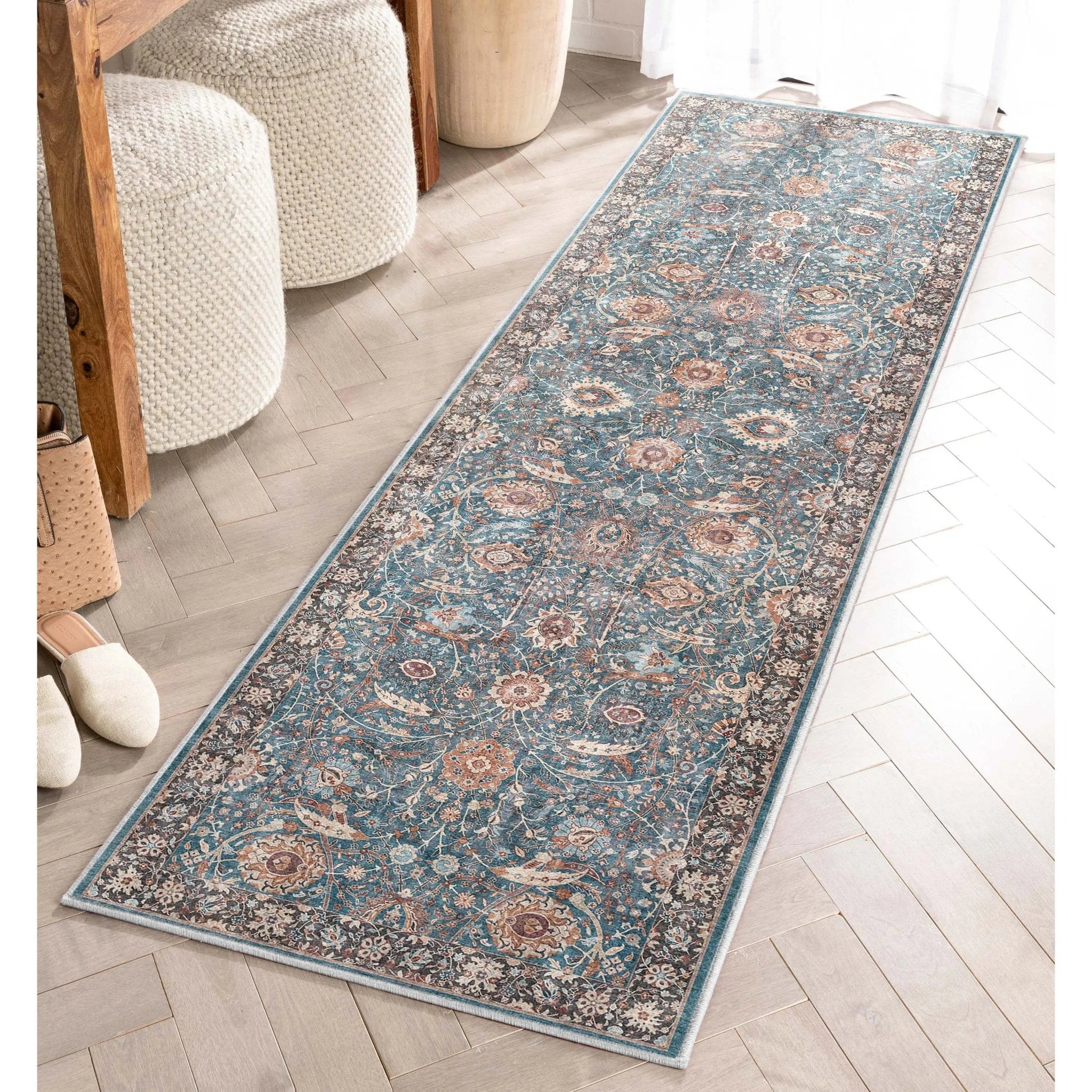 Liana Vintage Oriental Teal Flat-Weave Rug、mySite、gigharbornorthrealestate