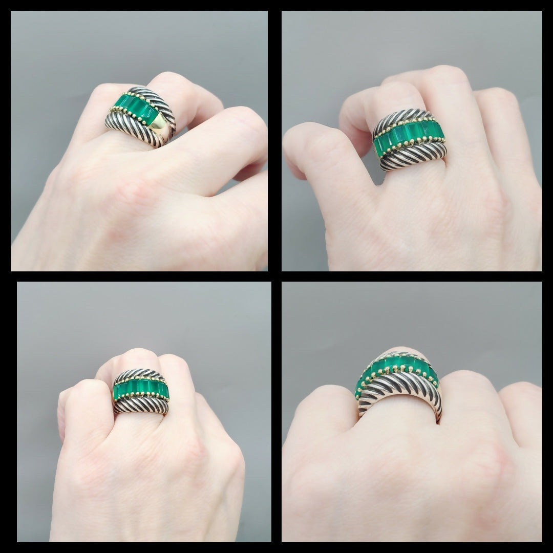 David Yurman Cable Ring Green Onyx & Gold、mySite、hinf8tx79