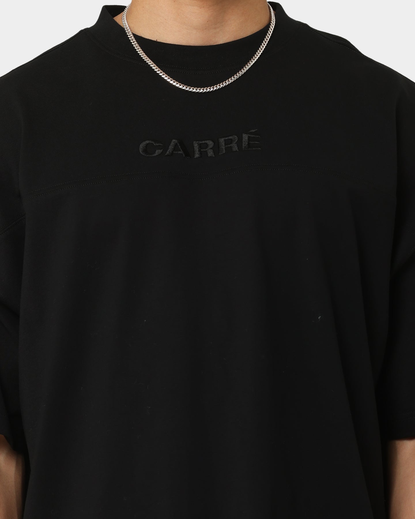 Carré Grid Iron Oversized T-Shirt Black、mySite、zt4zffjzw