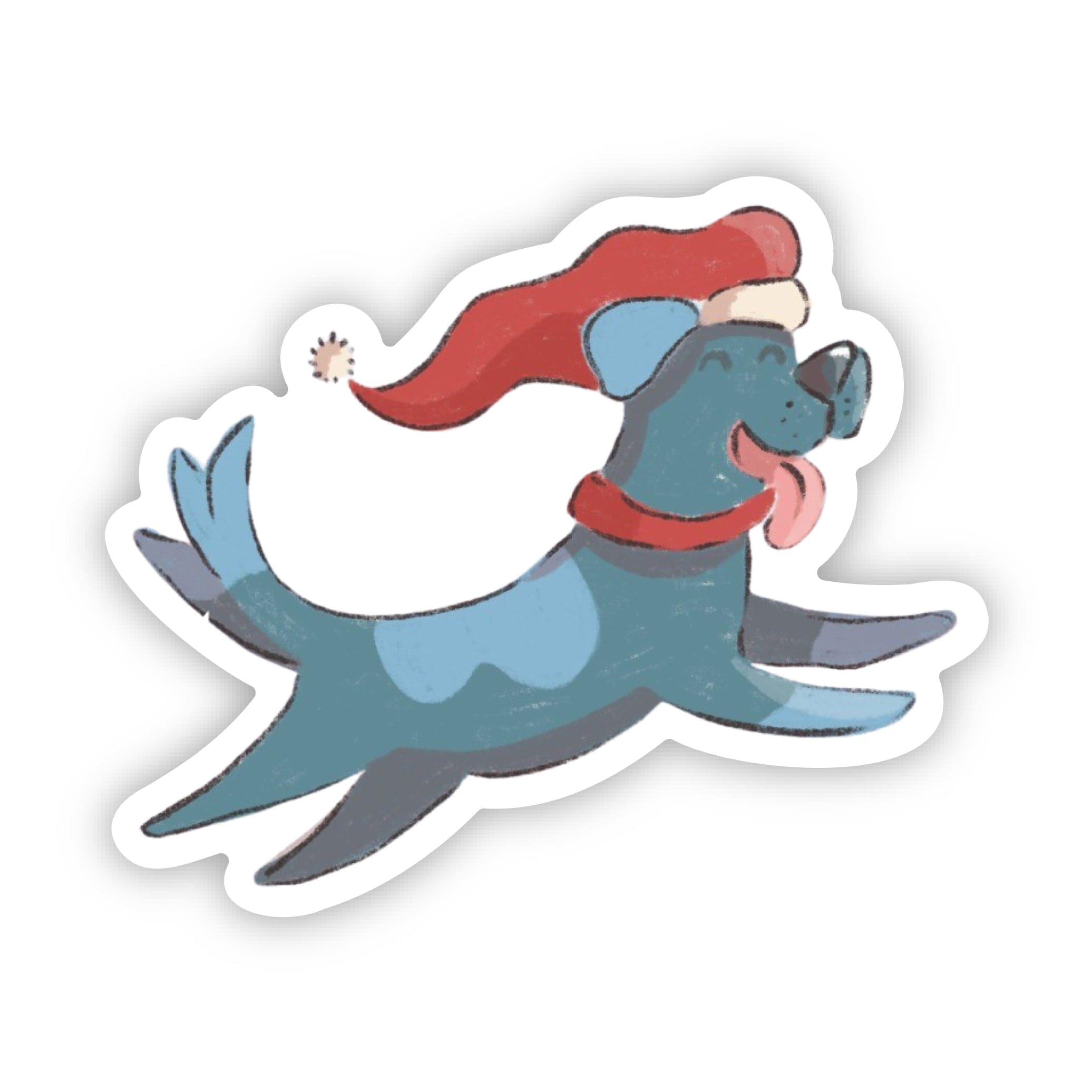  Santa Hat Dog Christmas Sticker、mySite、elrpsem3k