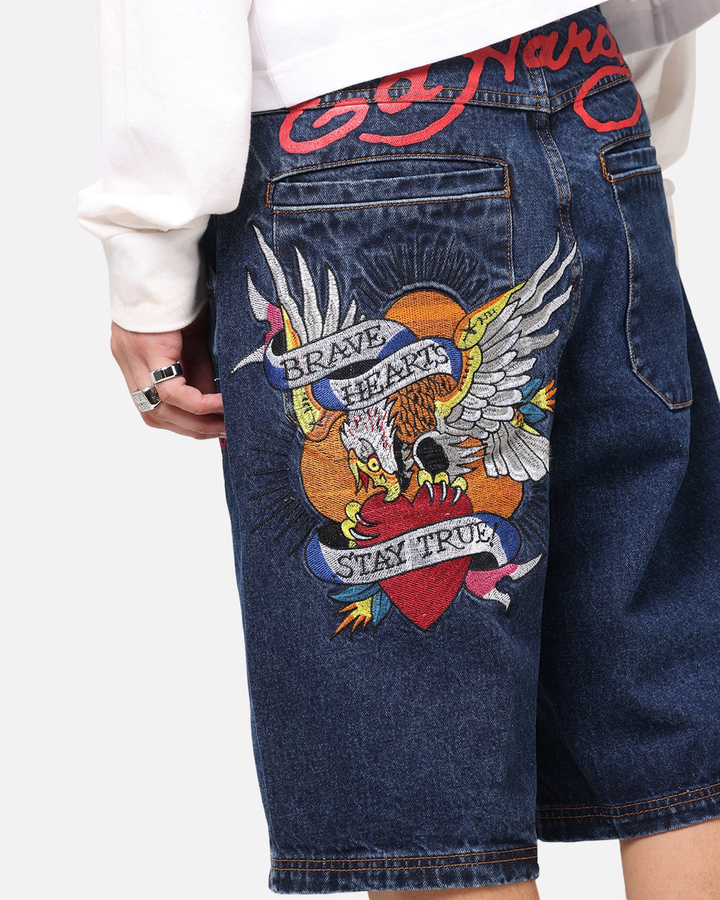 Ed Hardy Brave Hearts Jorts Indigo、mySite、zt4zffjzw