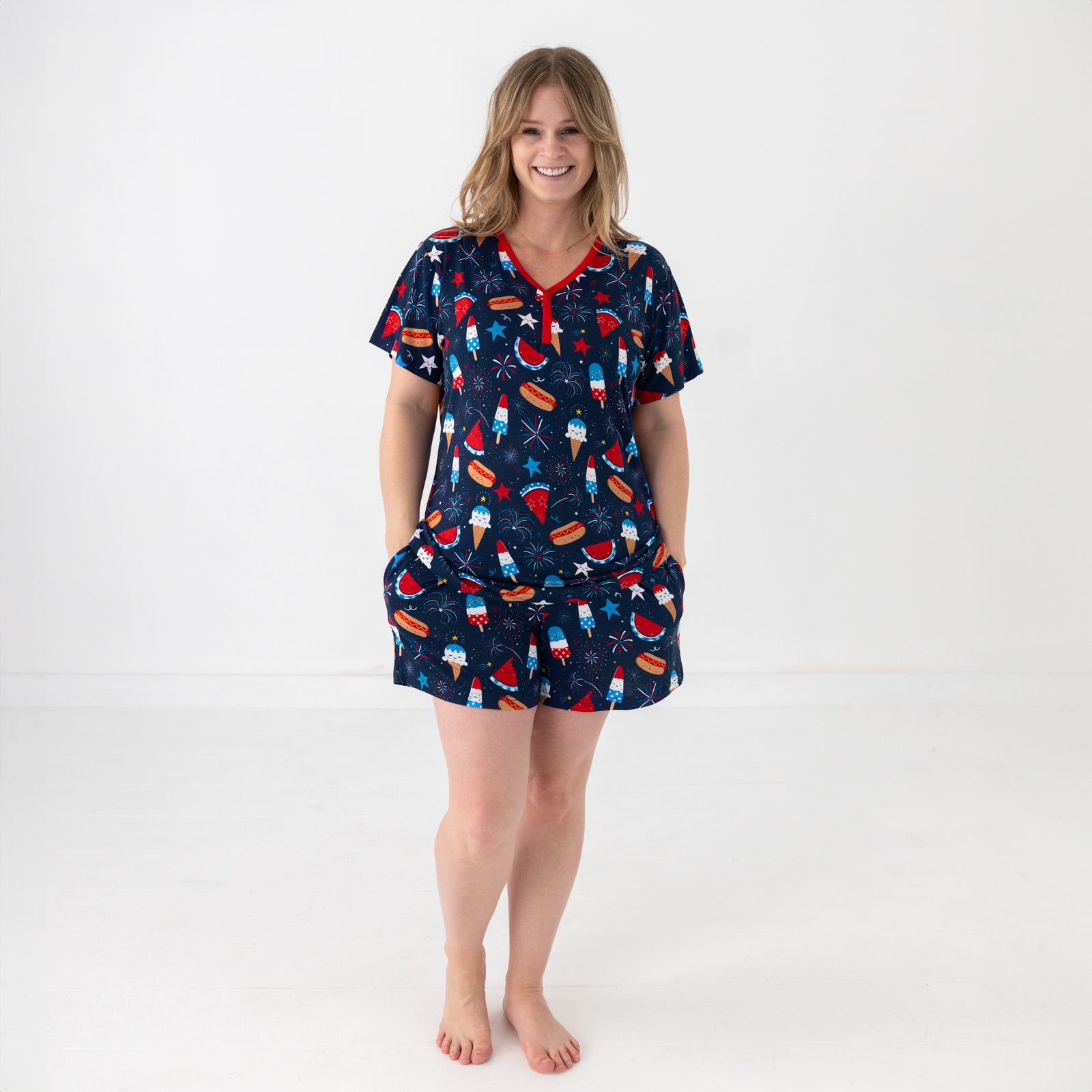 Snacks & Sparkles Women's Short Sleeve Pajama Top、mySite、g9winljtr